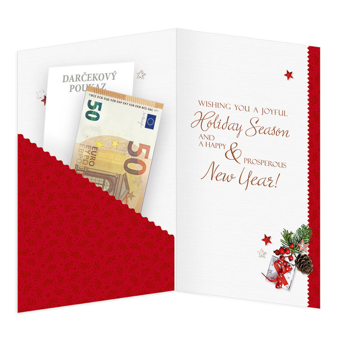 11-6522 Vánoční přání s kapsou na peníze EN