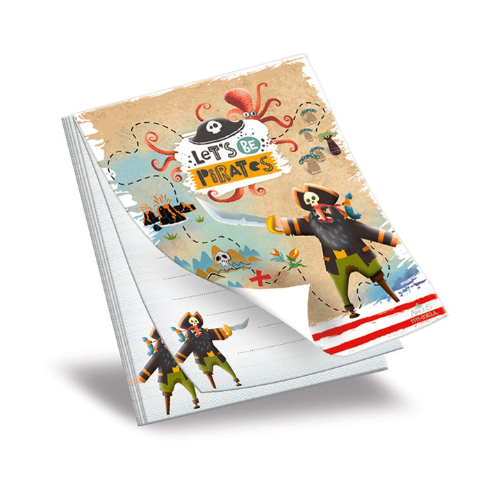 1111-0363 Trhací zápisník 9x12cm Let’s be Pirates