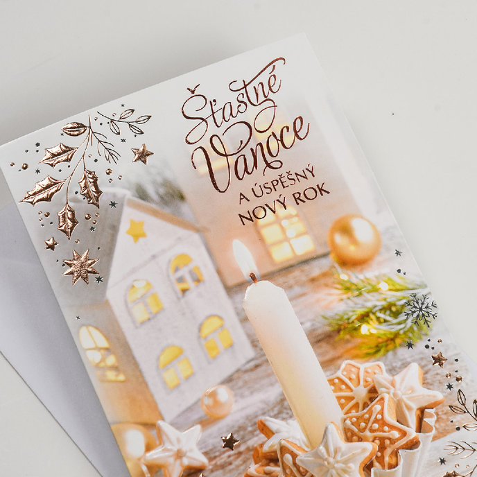 11-6558 Vánoční přání s kapsou na peníze CZ