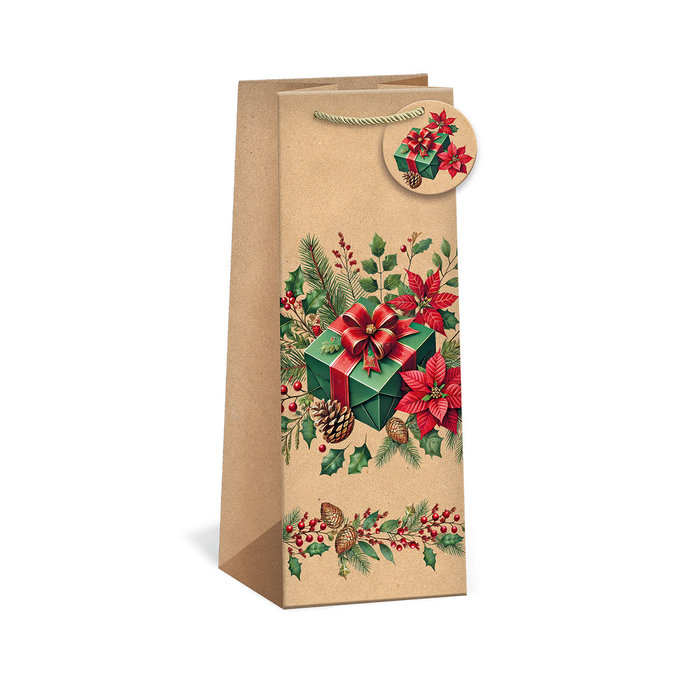 0835-0012 Dárková taška na 2 ks vína, ván.SQUARE BOTTLE