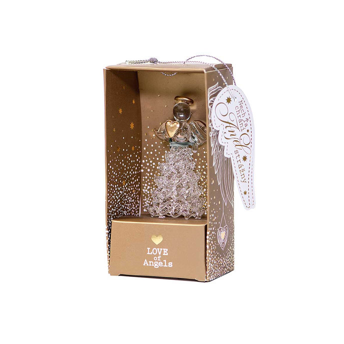 2349-8002 Vánoční dekorace - skleněný anděl, mix 16ks