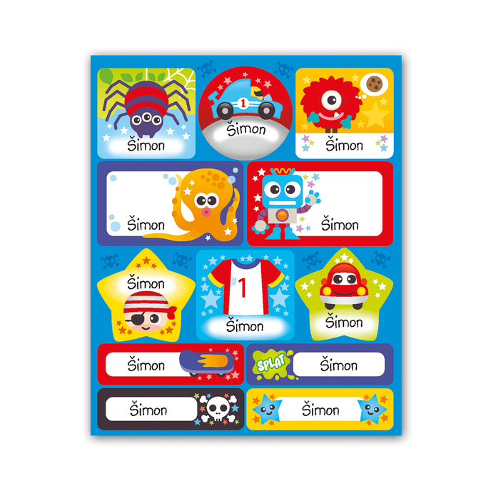 1114-0098 Trhací blok se samolepkami - 15 listů, Šimon