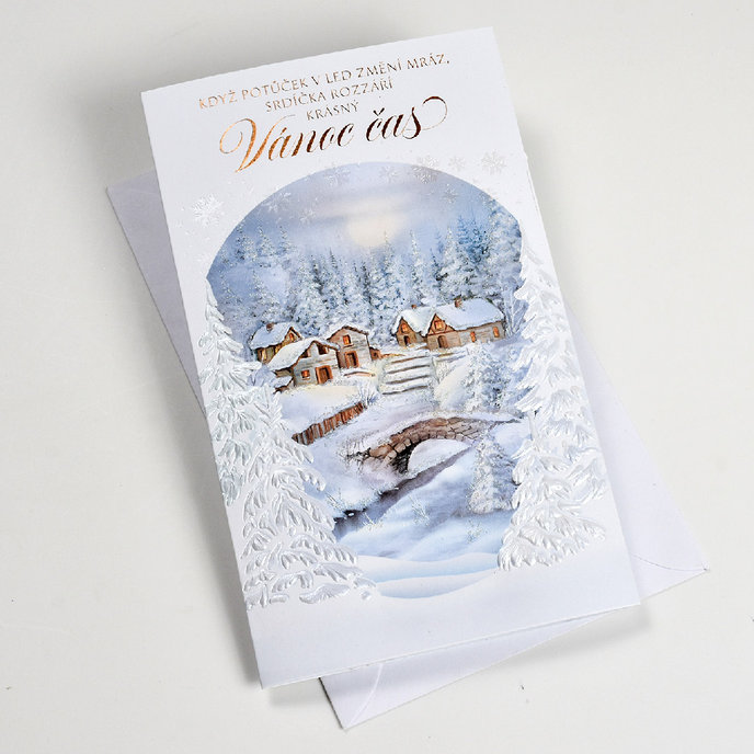 11-6568 Vánoční přání s kapsou na peníze CZ