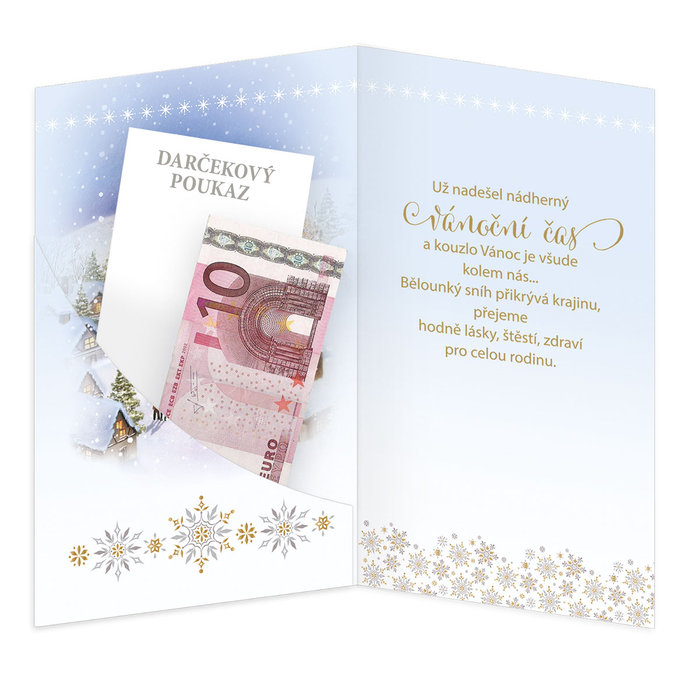 11-6435 Vánoční přání s kapsou na peníze CZ