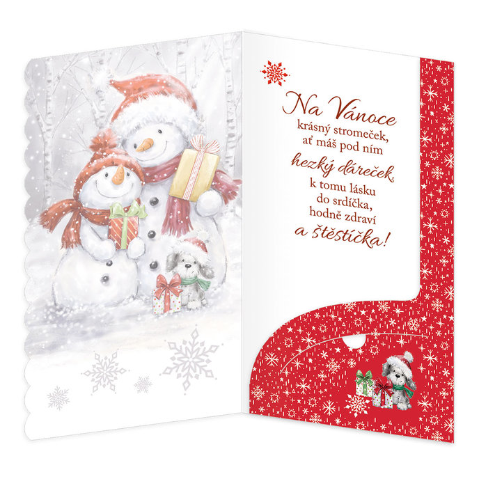 11-6496 Vánoční přání s kapsou na peníze CZ