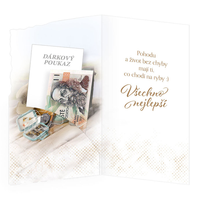 15-6563 Blahopřání gratulační klopa na peníze CZ