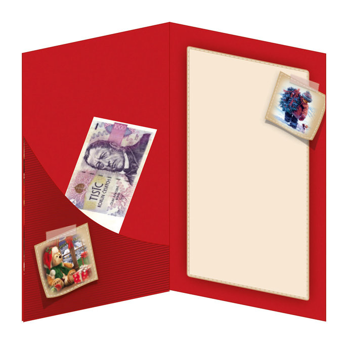 11-6201 Vánoční přání s kapsou na peníze DE