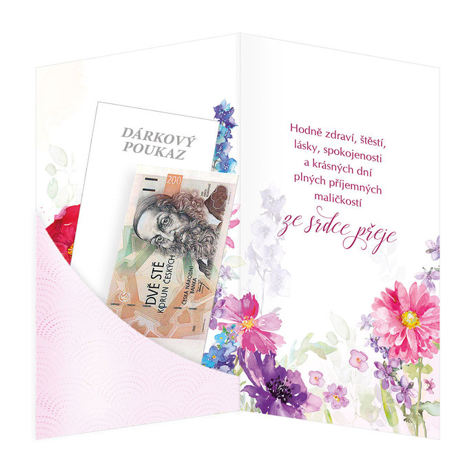 15-6467 Blahopřání gratulační klopa na peníze CZ/35