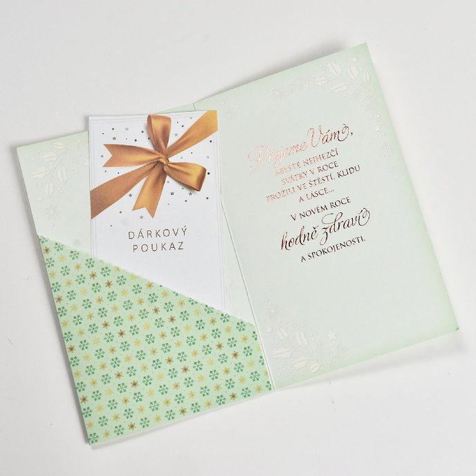 11-6558 Vánoční přání s kapsou na peníze CZ