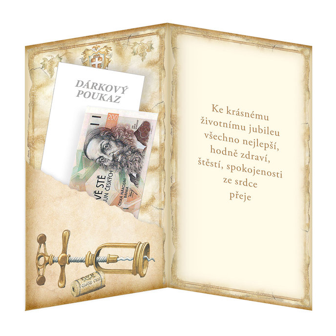 15-6416 nBlahopřání gratulační klopa na peníze CZ/75