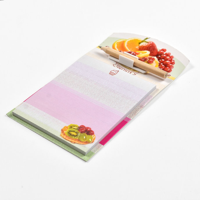 1132-0406 Trhací zápisník s tužkou a magnetem ovoce