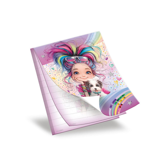 1111-0426 Trhací zápisník 9x12 cm Rainbow Ella