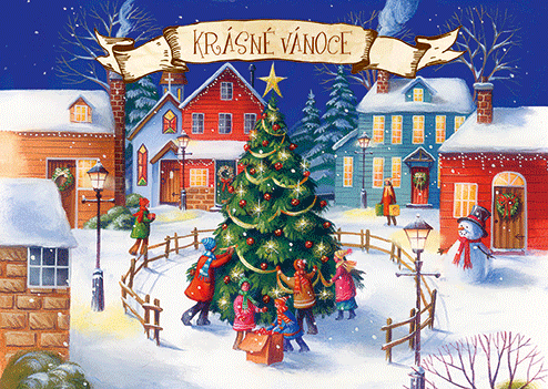 0611-0266c Pohlednice vánoční 3D CZ