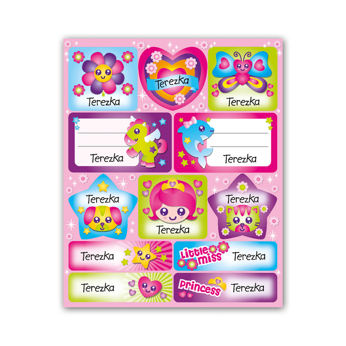 1114-0103 Trhací blok se samolepkami - 15 listů, Terezka