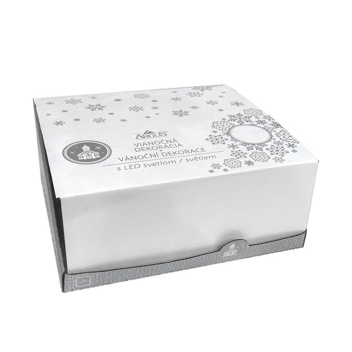 2366-8001 Vánoční dekorace s LED světlem - kostelík, mix 12 ks