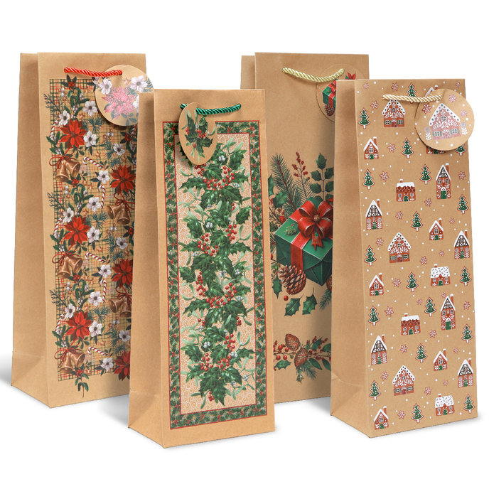 0835-0009 Dárková taška na 2 ks vína, ván.SQUARE BOTTLE