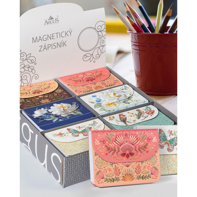 1150-0009 Magnetický zápisník, mix 24 ks