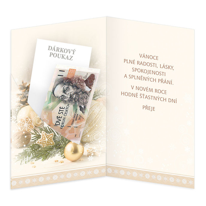 11-6423 Vánoční přání klopa na peniaze CZ
