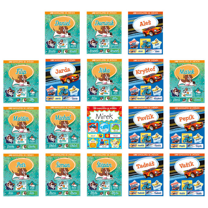 1114-8028 CZ Trhací blok se samolepkami, mix 36ks