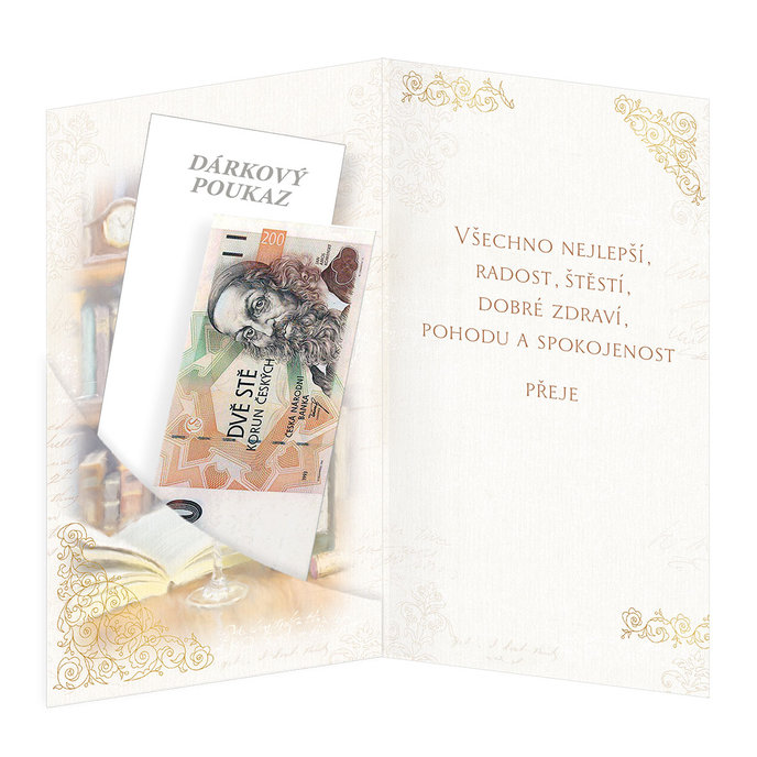 15-6512 Blahopřání gratulační klopa na peníze CZ/75