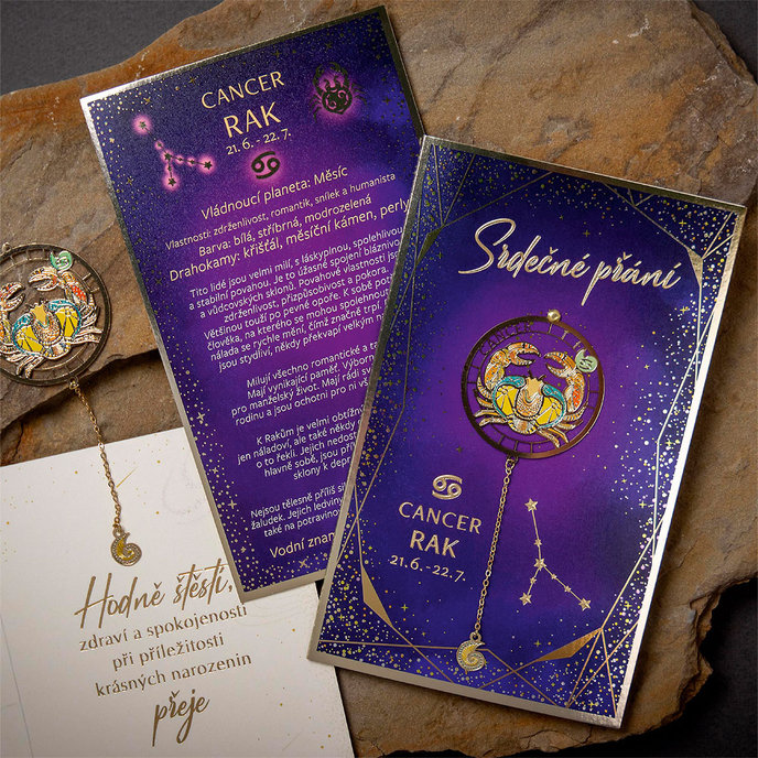 15-6485 Blahopřání gratulační zvěrokruh CZ RAK