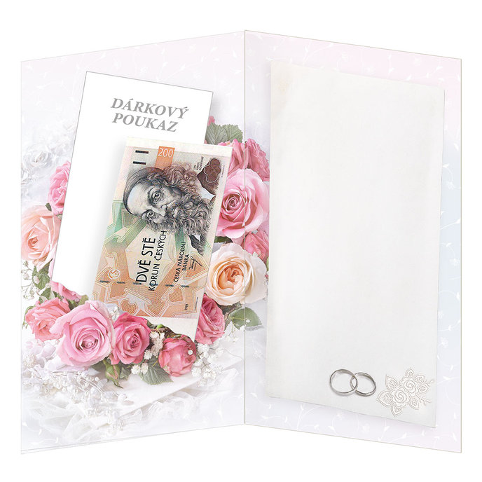 13-6173 Blahopřání svatební s kapsou na peníze CZ