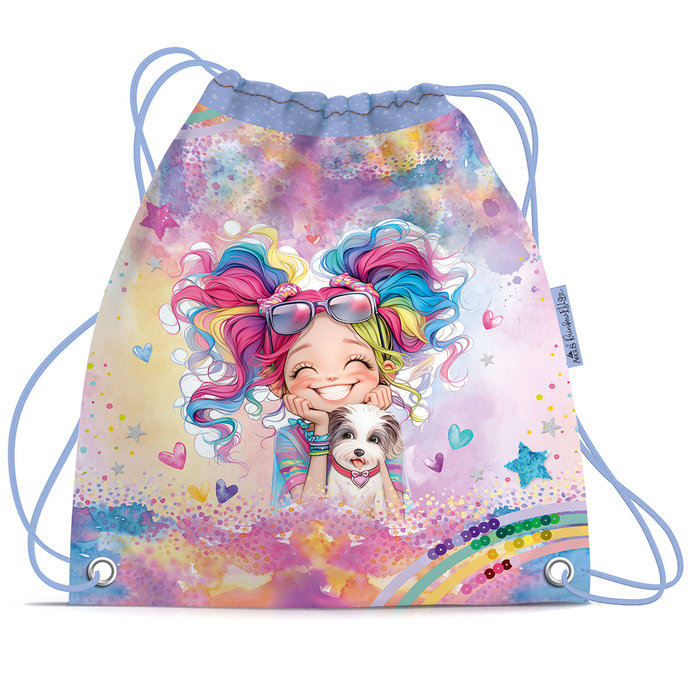 1830-0426 Sáček na přezůvky / sportovní potřeby Rainbow Ella