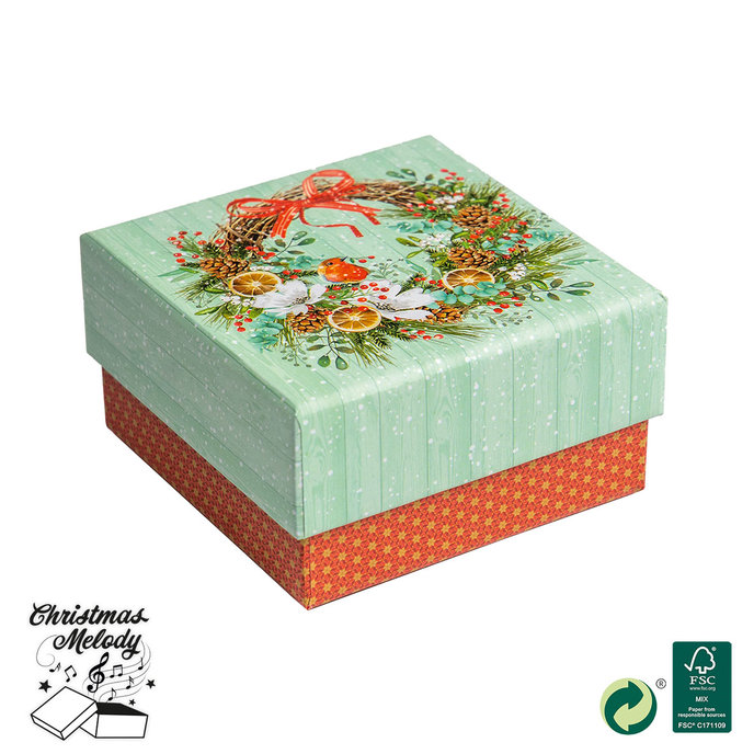 2551-1004 Christmas gift box with music