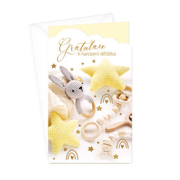 16-661 Baby birth greeting card CZ