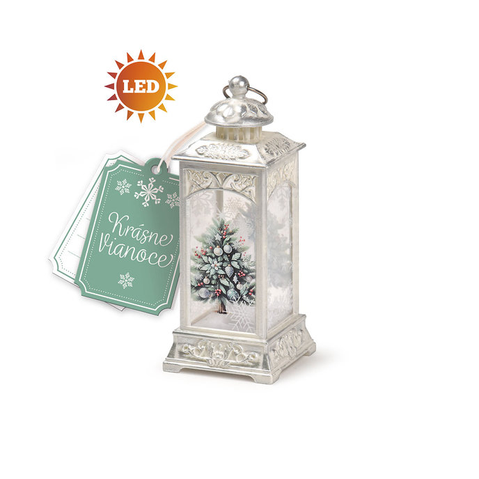 2365-0001 Vánoční dekorace s LED světlem - lucerna