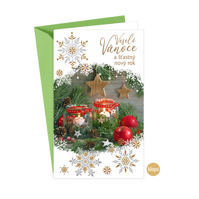 11-6554 Vánoční přání s kapsou na peníze CZ