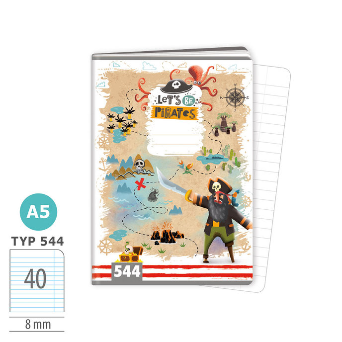 1592-0363 Sešit A5, 40 listů, TYP 544 Let’s be Pirates