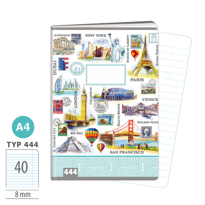 1582-0431 Sešit A4, 40 listů, TYP 444 Travel Time