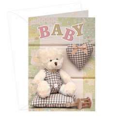 76-9001c Baby birth greeting card 3D CZ