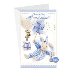 16-659 Baby birth greeting card CZ