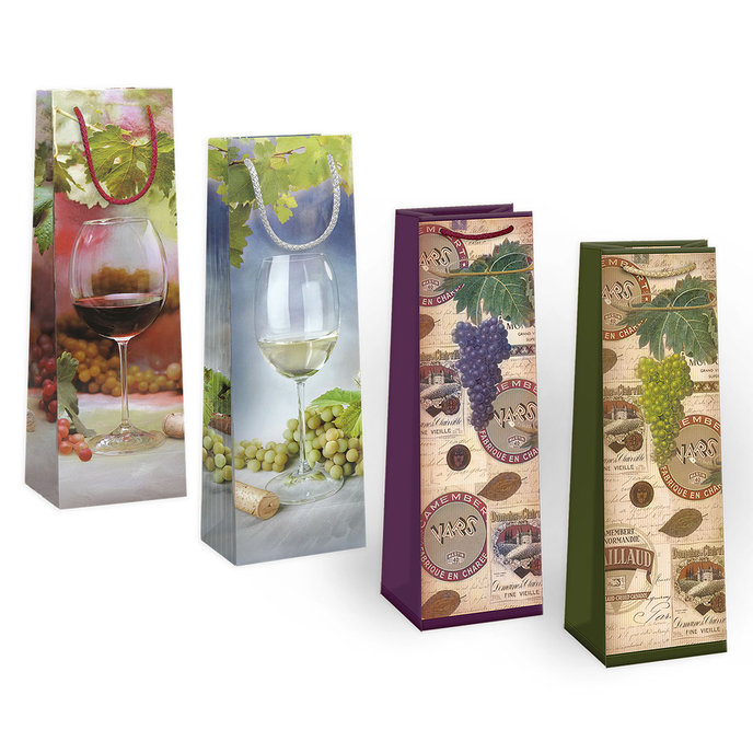 0735-0014 Dárková taška na víno mix.