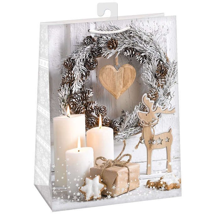 0893-0463 H Dárková taška vánoční LESKLÁ