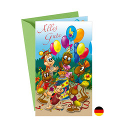 17-6004 Greeting card for children with a wheel DE