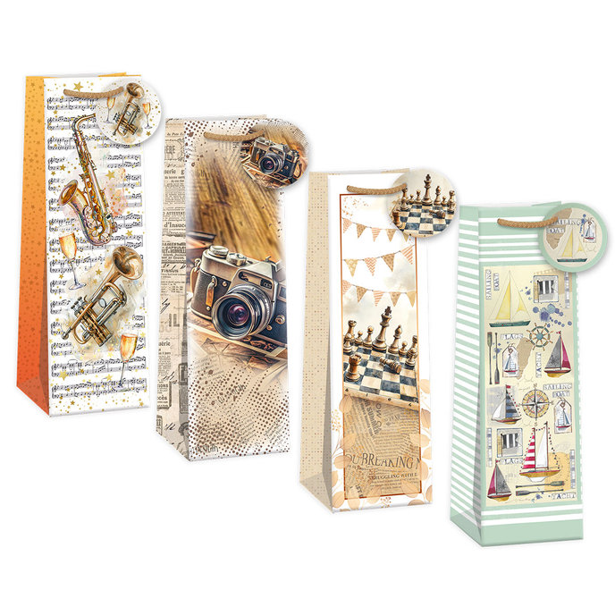 0735-0013 Dárková taška na víno mix.