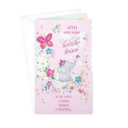 16-662 Baby birth greeting card CZ