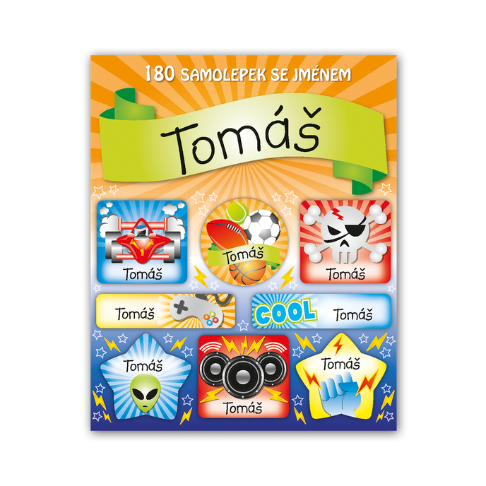 1114-0084 Trhací blok se samolepkami - 15 listů, Tomáš