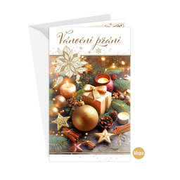 11-6553 Vánoční přání s kapsou na peníze CZ