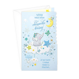 16-663 Baby birth greeting card CZ