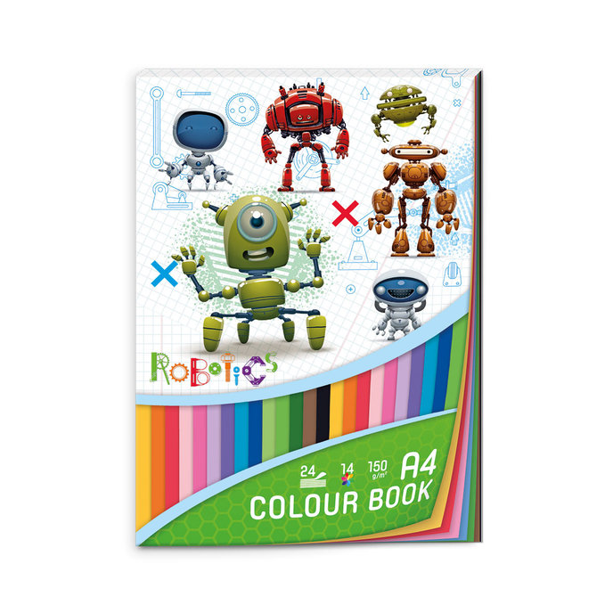 1703-0327 Blok barevných papírů A4 Robotics