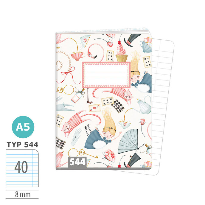 1592-0387 Sešit A5, 40 listů, TYP 544 Alice’s adventures in Wonderland