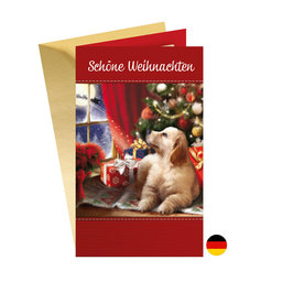 11-6201 Christmas greeting card DE with leap