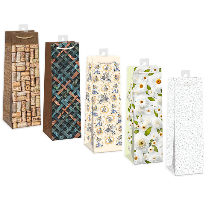 0735-0016 H Dárková taška na víno mix.