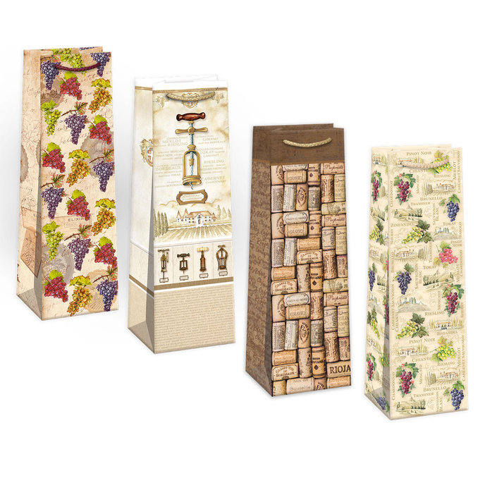 0735-0015 Dárková taška na víno mix.