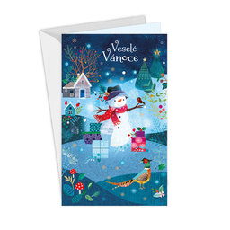 11-6477 Christmas greeting card card with leap CZ