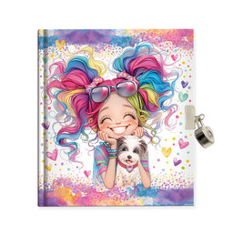1442-0426 Lockable diary Rainbow Ella